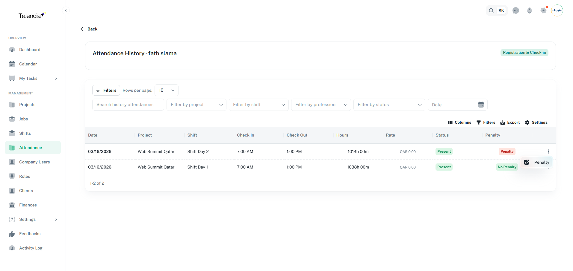 Assign Penalty Interface